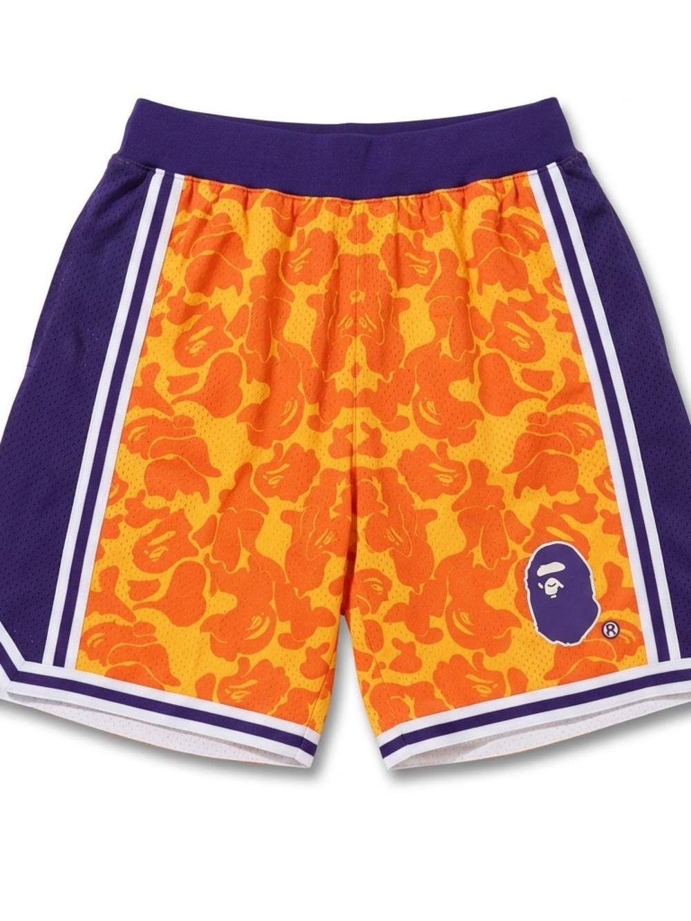 Bape Orange & Purple Camo Athletic Shorts